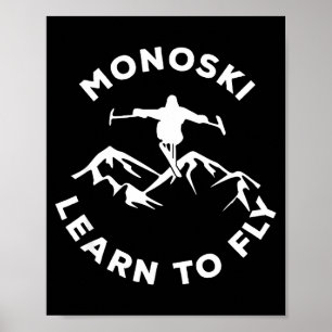 Poster Mono ski apprendre à voler para ski sports adaptés