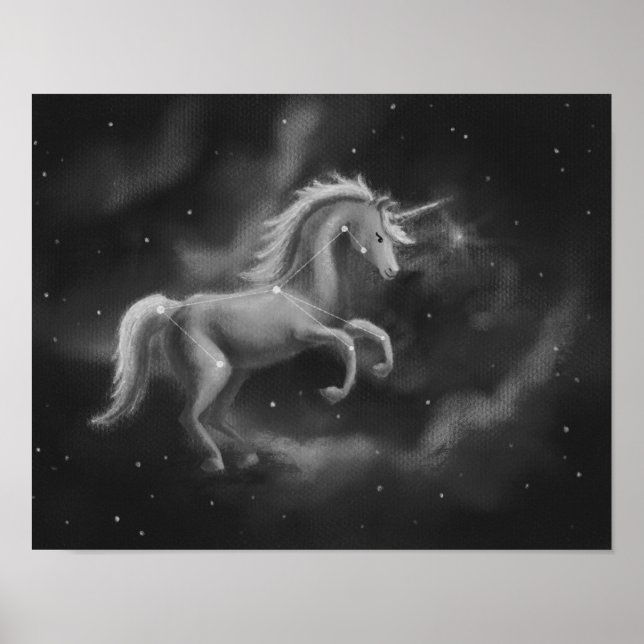 Poster Monoceros La Constellation Unicorne (Devant)