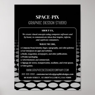 Poster Monochrome Graphic, Graphic Designer publicité