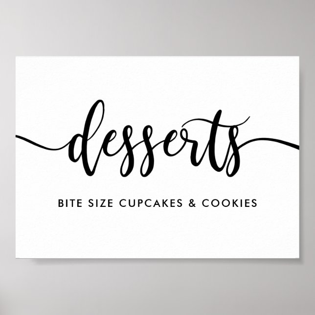 Poster Monochrome Moderne Typographie Desserts Symbole al (Devant)