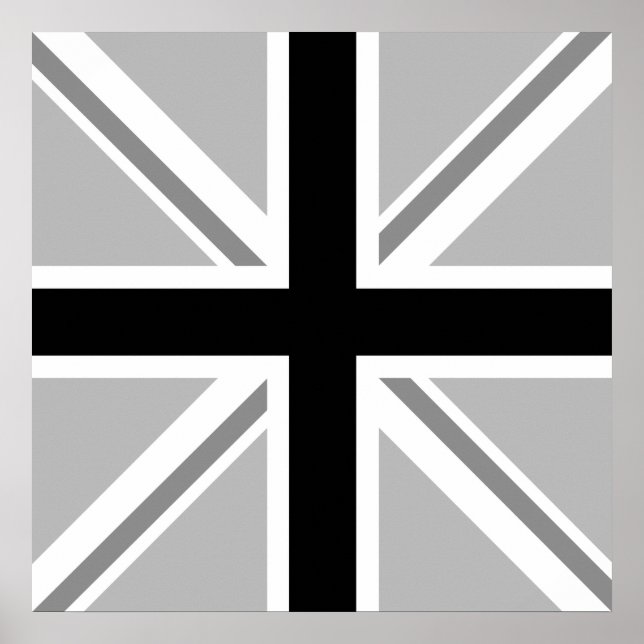 Poster Monochrome Union Jack/Drapeau (Devant)