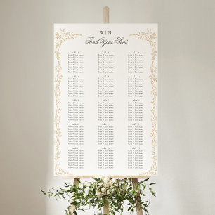 Poster Monogram Blush Crest traditionnel Mariage élégant