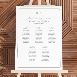Poster Monogramme 5 Tableaux Trouvez Votre Siège Graphiqu