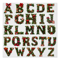 monogramme ABC de Noël, alphabet, toutes lettres
