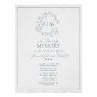 Monogramme De Cimetière Bleu Dusty En Mémoire D'Am