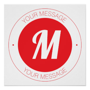 Poster Monogramme et Modèle de texte circulaire personnal
