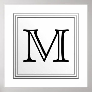 Poster Monogramme fait sur commande imprimé. Noir et