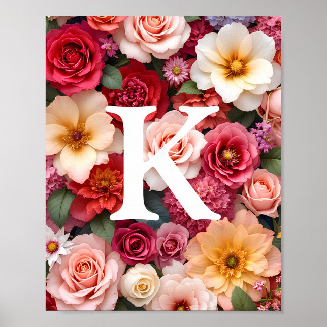 Poster Monogramme floral (Devant)