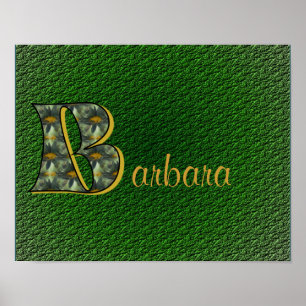 Poster Monogramme Initiale B Fleurs Art Personnalisé