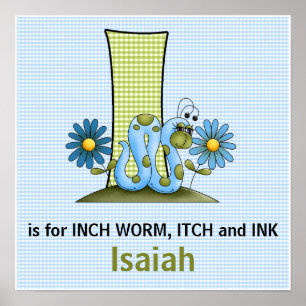 Poster Monogramme Lettre I Baby Room