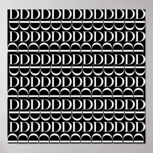 Poster Monogramme Lettre initiale D, Choisir la couleur A