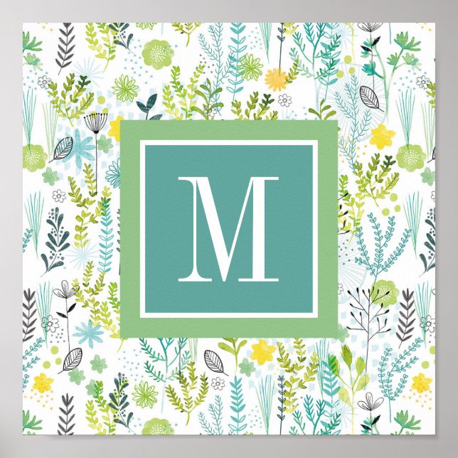 Poster Monogramme | Motif sauvage et libre (Devant)