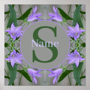 Poster Monogramme personnalisé avec vos fleurs de lys ini