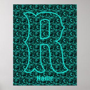 Poster Monogramme personnalisé avec votre initiale et nom