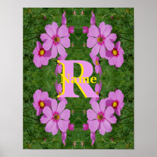 Poster Monogramme personnalisé initial nom Art de marguer