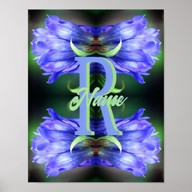 Poster Monogramme personnalisé initial nom Gentiane Art f (Devant)