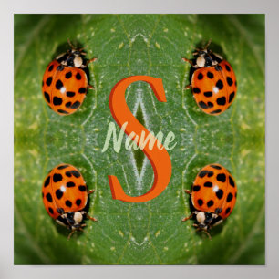 Poster Monogramme personnalisé Initiale Nom Art coccinell