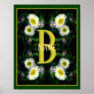 Poster Monogramme personnalisé Votre initiale Nom Art de