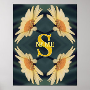 Poster Monogramme personnalisé Votre initiale Nom Art de