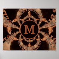 Monogramme rustique de Sepia Vintage de Western Bu