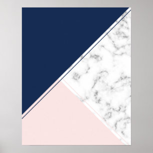 Poster Monographie moderne et élégante en marbre bleu mar