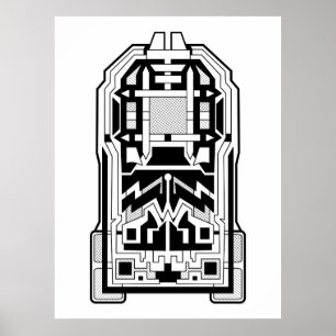 Poster Monolithe géométrique Abstrait noir et blanc