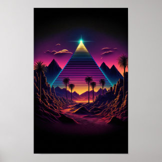 Poster Monolithe lumineux : Pyramide Rétroonde