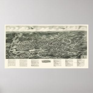 Poster Monroe, carte panoramique de NY - 1923
