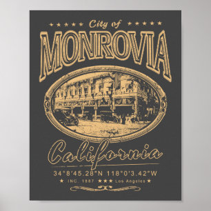 POSTER MONROVIA LOS ANGELES CALIFORNIA - MYRTLE AVENUE