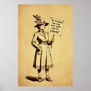 Poster Monsieur le Président Vintage Suffragette Art