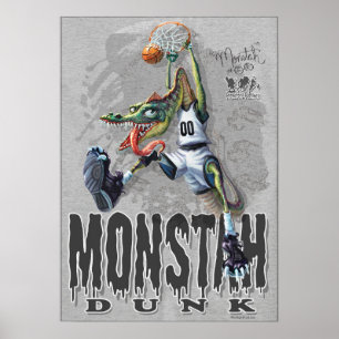 Poster Monstah Dunk Dinosaur Basket