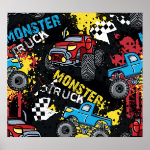 Poster Monster Car : Abstrait Motif enfant