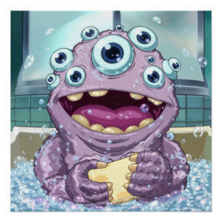 Poster Monster de bulle mignonne Mur Art Enfants B