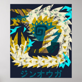 Poster Monster Hunter World Iceborne Zinogre Kanji Icon
