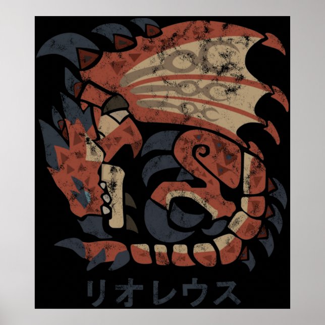 Poster Monster Hunter World Rathalos Kanji Icon (Devant)