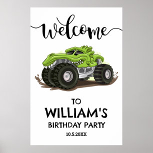 Poster Monster Truck Anniversaire Fête Minimale Garçons A