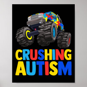 Poster Monster Truck Crushing Austim Sensibilisation sur 