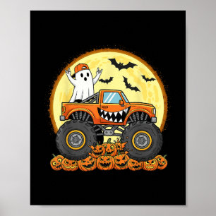 Poster Monster Truck Cute Boo Citrouille Funny Halloween 