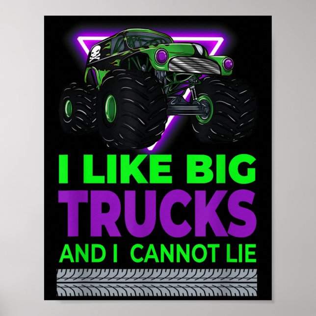 Poster Monster Trucks - I Like Big Trucks And I Cannot Li (Devant)
