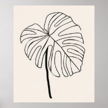 Monstera feuille plante minimaliste ligne moderne