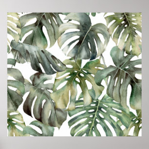 Poster Monstère tropicale Big Watercolor Motif