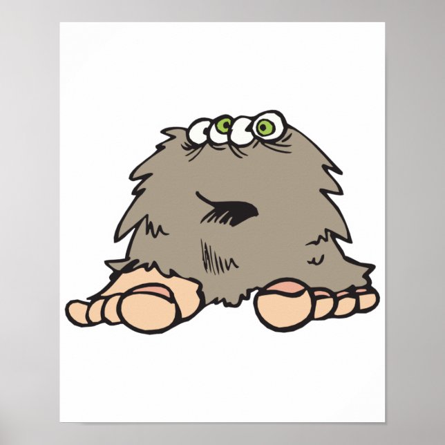 Poster monstre à gros pied (Devant)