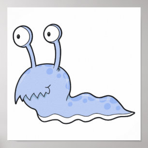 Poster monstre bleu idiot