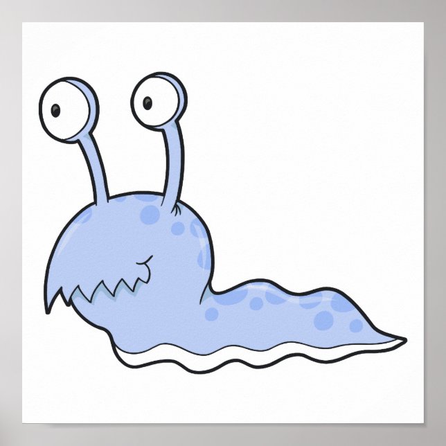 Poster monstre bleu idiot (Devant)
