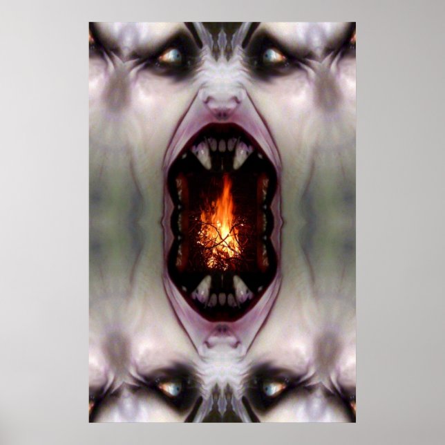 Poster Monstre dans la cheminée (Devant)