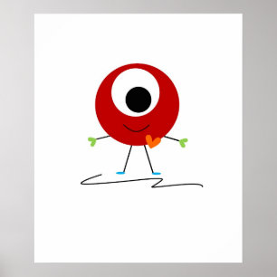 Poster Monstre Rouge amical