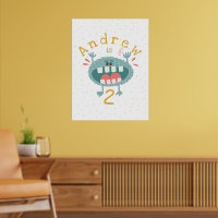 Monstre Turquoise mignon personnalisable