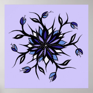 Poster Monstres Et Dents De Mandala Floral Gothique