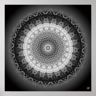 Poster Monstres mandala (chouettes, gorilles et homunculi