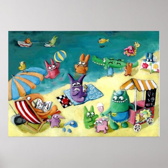 Poster Monstres sur la plage (Devant)